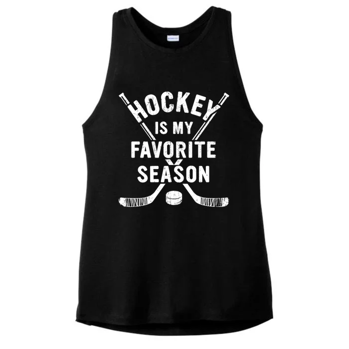 Vintage Hockey Is My Favorite Season Gift Ladies Tri-Blend Wicking Tank