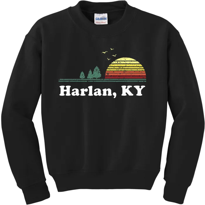 Vintage Harlan Kentucky Home Souvenir Print Kids Sweatshirt