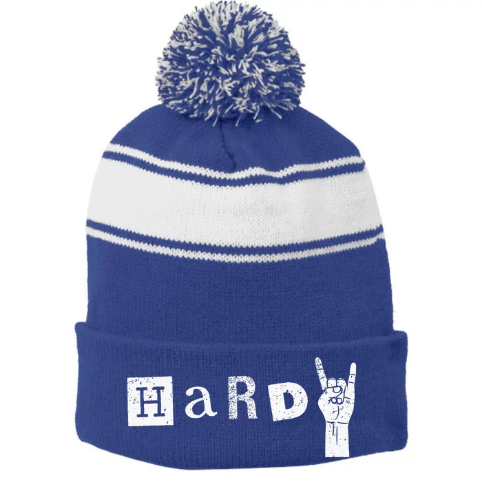 Vintage H.A.R.D.Y Last Name Personalized 90s Stripe Pom Pom Beanie