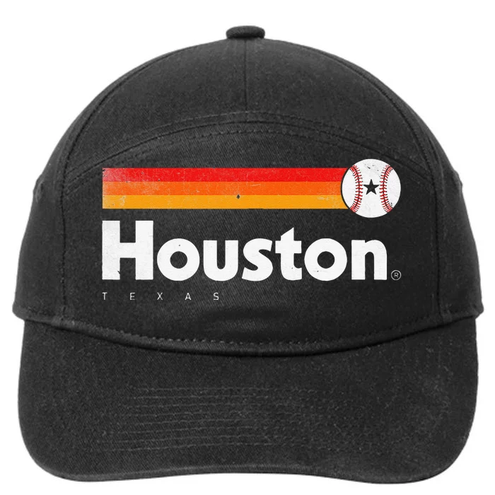 Vintage Houston Love Baseball Strong Vintage Stripes 7-Panel Snapback Hat