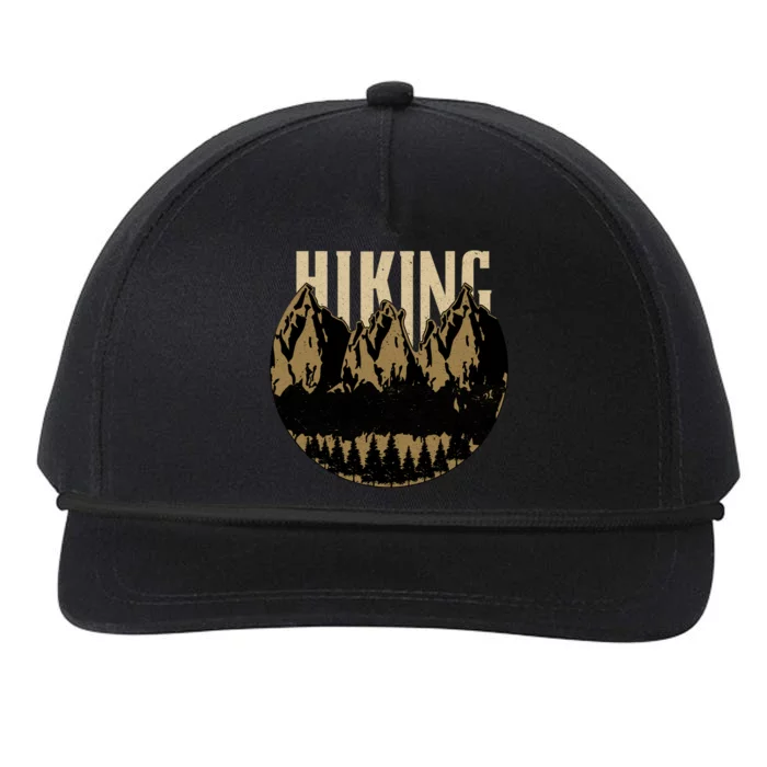 Vintage Hiking Logo Snapback Five-Panel Rope Hat