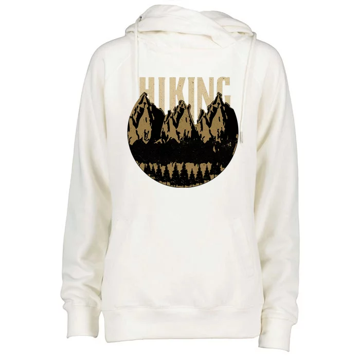 Vintage Hiking Logo Womens Funnel Neck Pullover Hood