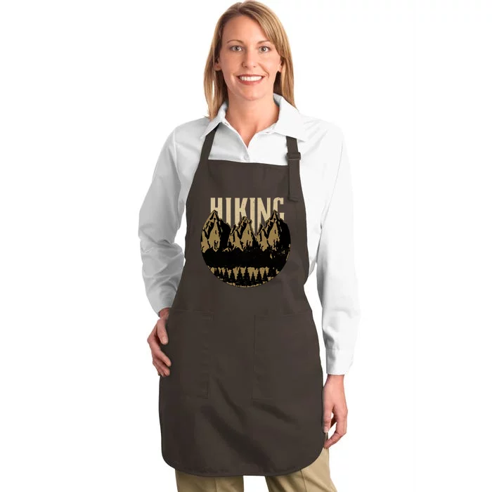 Vintage Hiking Logo Full-Length Apron With Pocket