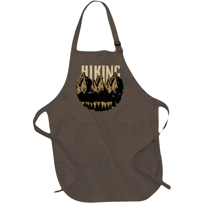 Vintage Hiking Logo Full-Length Apron With Pocket