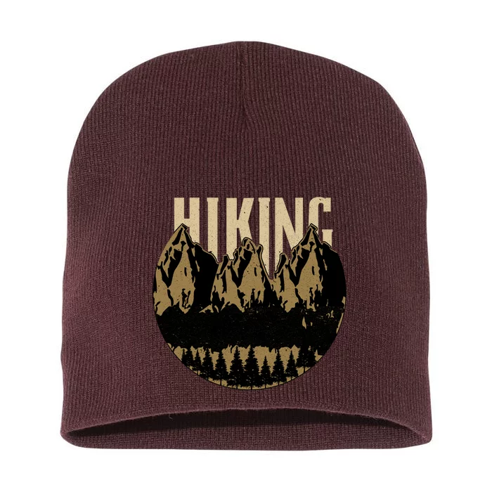 Vintage Hiking Logo Short Acrylic Beanie