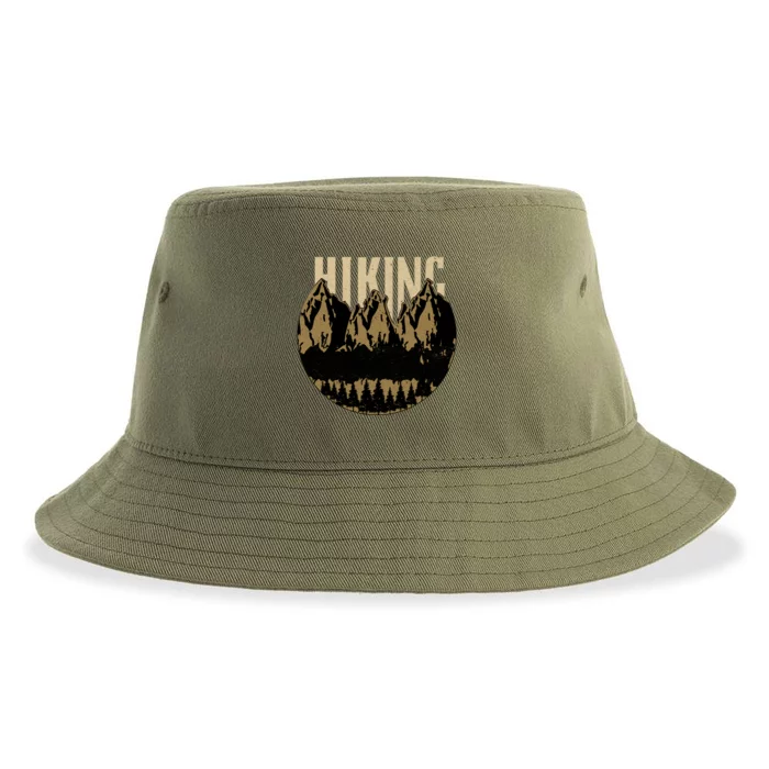 Vintage Hiking Logo Sustainable Bucket Hat