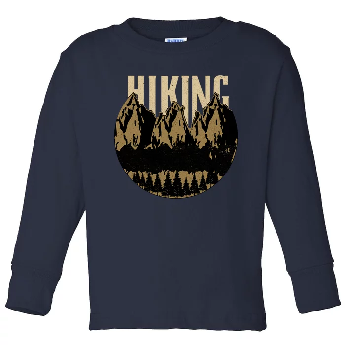 Vintage Hiking Logo Toddler Long Sleeve Shirt