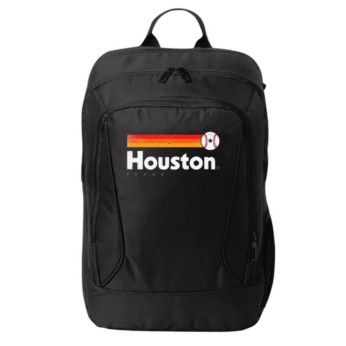 Vintage Houston Love Baseball Strong Vintage Stripes City Backpack