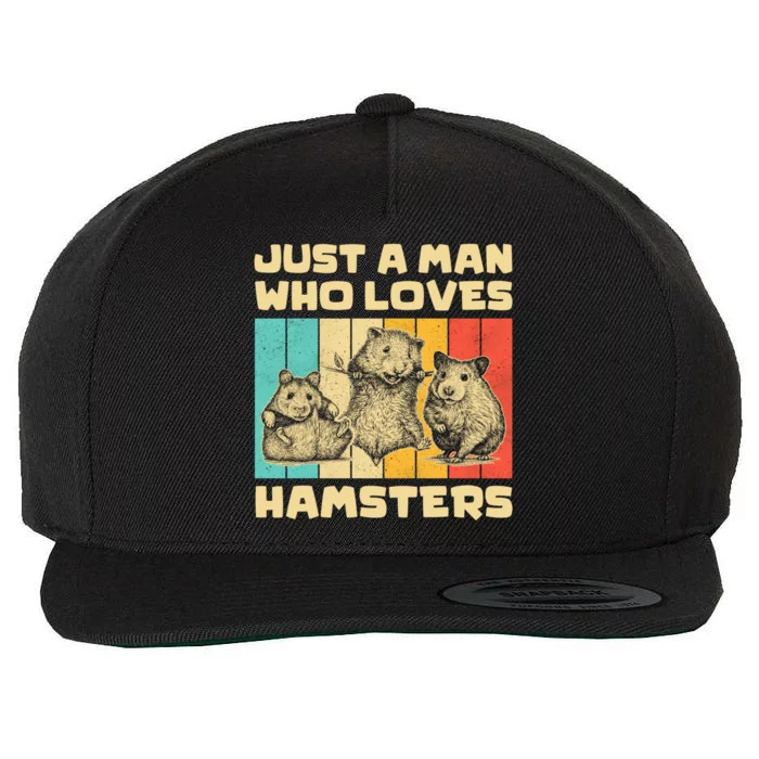 Vintage Hamsters Lovers Just A Who Loves Hamsters Gift Wool Snapback Cap