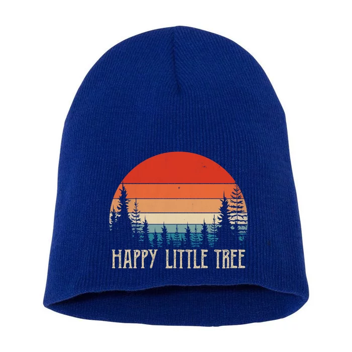 Vintage Happy Little Tree Funny Gift Short Acrylic Beanie