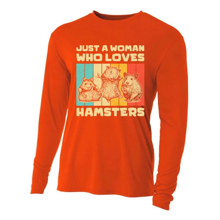 Vintage Hamsters Lovers Just A Who Loves Hamsters Gift Cooling Performance Long Sleeve Crew