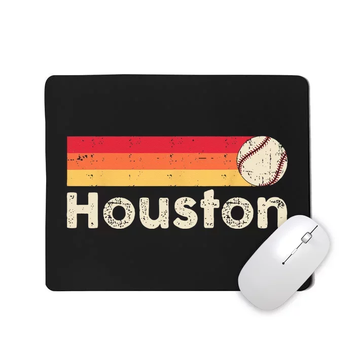 Vintage Houston Love Baseball Strong Vintage Stripes Mousepad