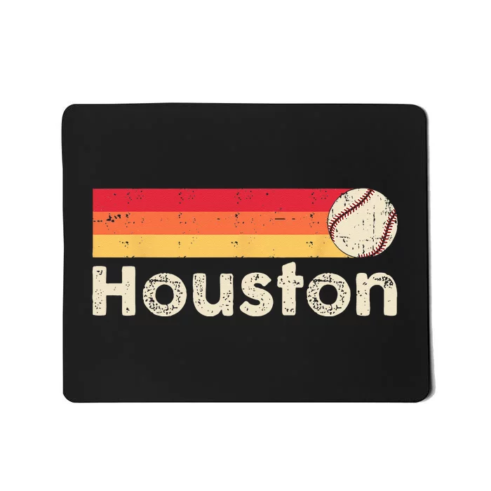 Vintage Houston Love Baseball Strong Vintage Stripes Mousepad