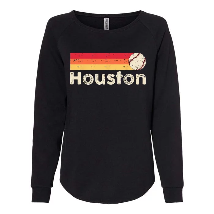 Vintage Houston Love Baseball Strong Vintage Stripes Womens California Wash Sweatshirt