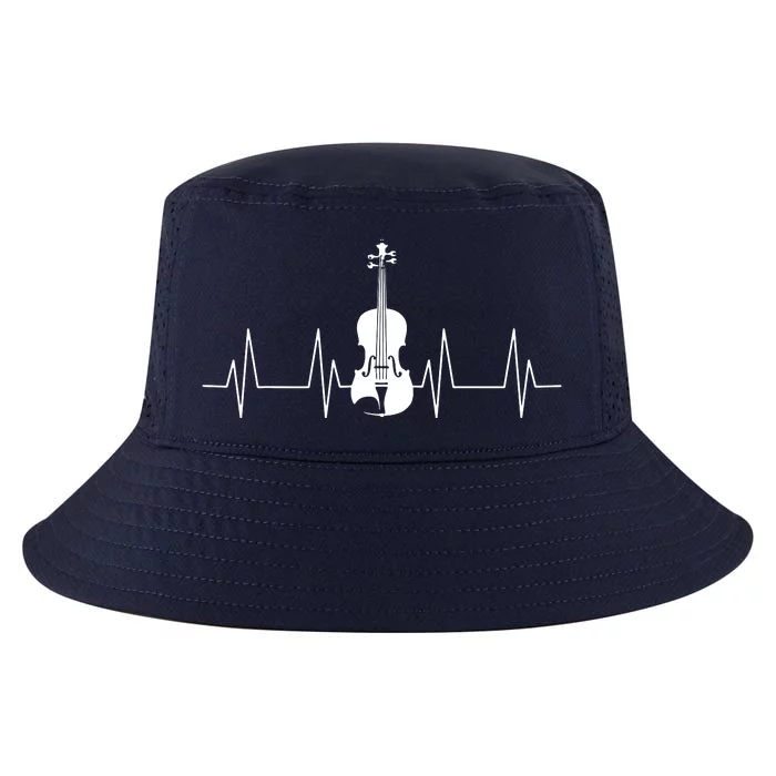 Violin Heartbeat Lover Heartline ECG Music Teacher School Cool Comfort Performance Bucket Hat