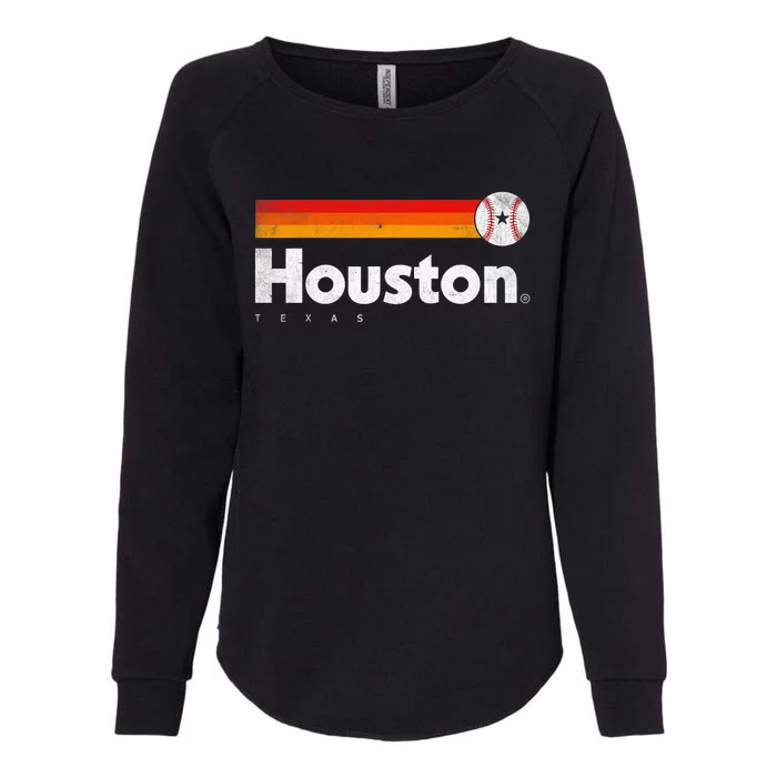 Vintage Houston Love Baseball Strong Vintage Stripes Womens California Wash Sweatshirt