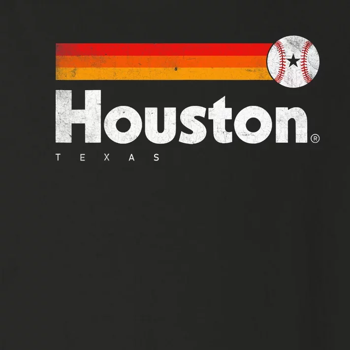 Vintage Houston Love Baseball Strong Vintage Stripes Toddler Long Sleeve Shirt