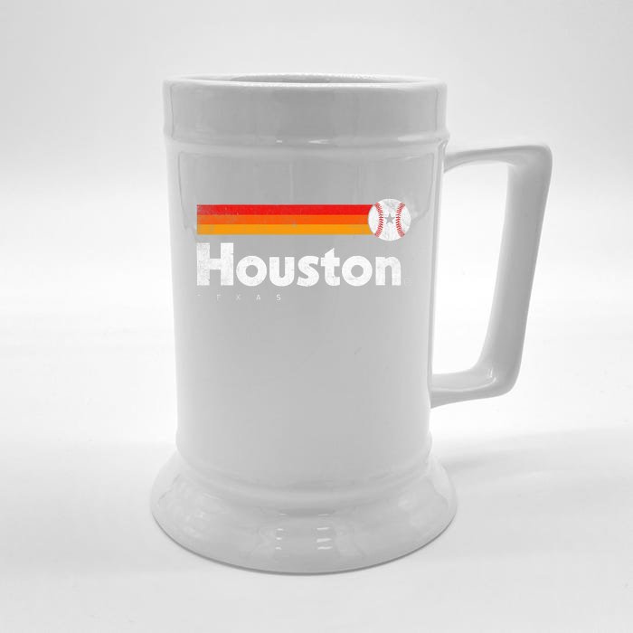 Vintage Houston Love Baseball Strong Vintage Stripes Front & Back Beer Stein