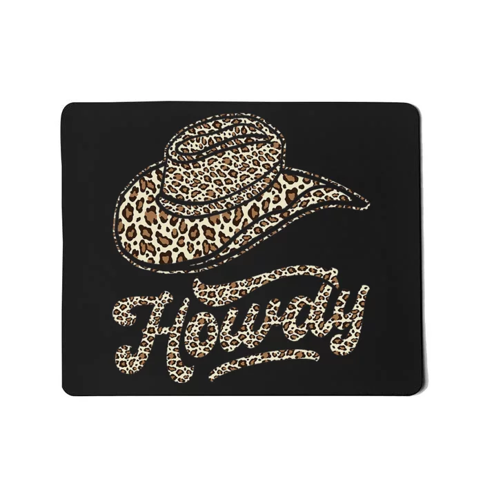 Vintage Howdy Leopard Rodeo Greetings for Cow Mousepad