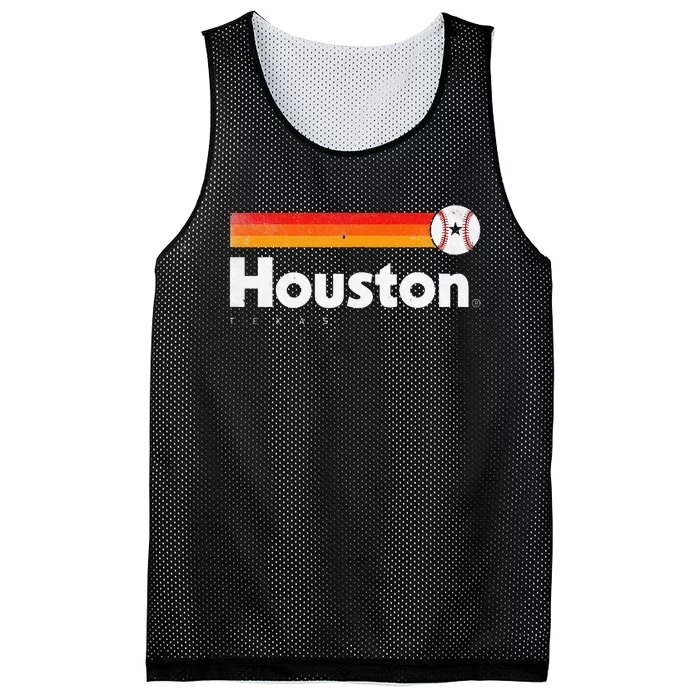 Vintage Houston Love Baseball Strong Vintage Stripes Mesh Reversible Basketball Jersey Tank