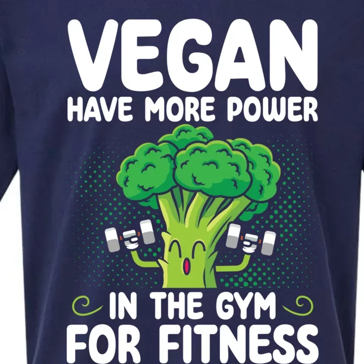 Vegan Have More Power In The Gym For Fitness Veganism Gift Sueded Cloud Jersey T-Shirt