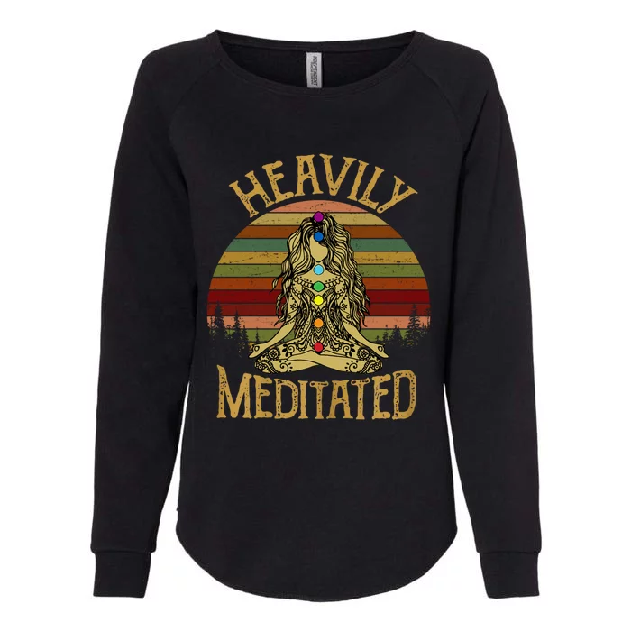 Vintage Heavily Meditated Yoga Meditation Spiritual Warrior Gift Womens California Wash Sweatshirt