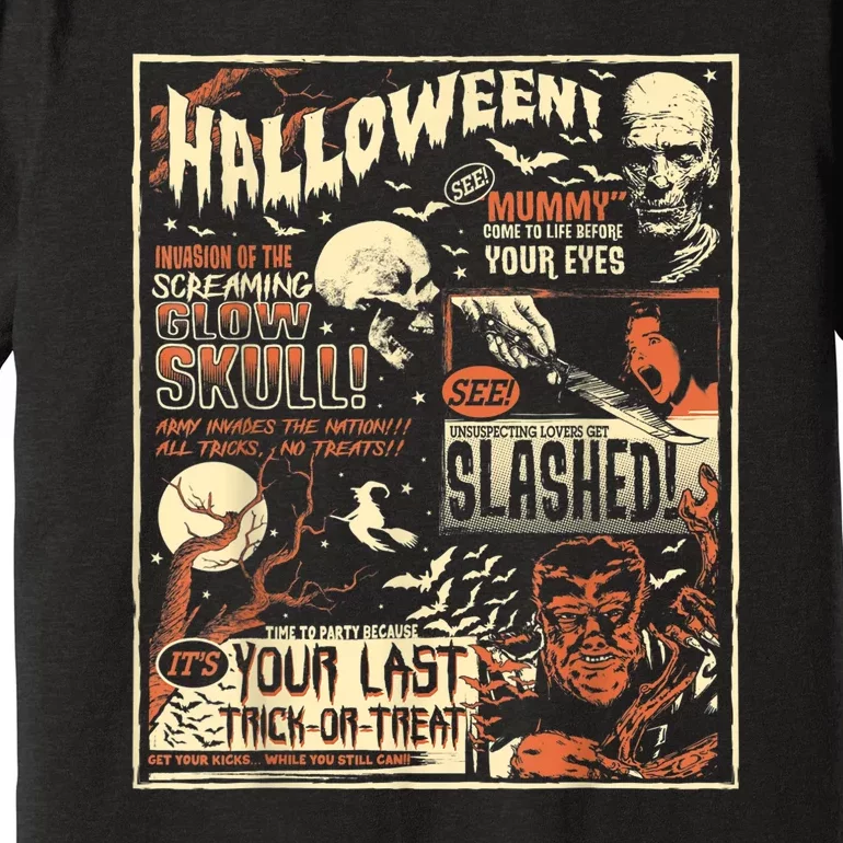 Vintage Horror Movie Shirts Poster Terror Old Time Halloween Premium T-Shirt