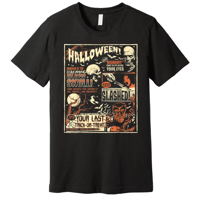 Vintage Horror Movie Shirts Poster Terror Old Time Halloween Premium T-Shirt