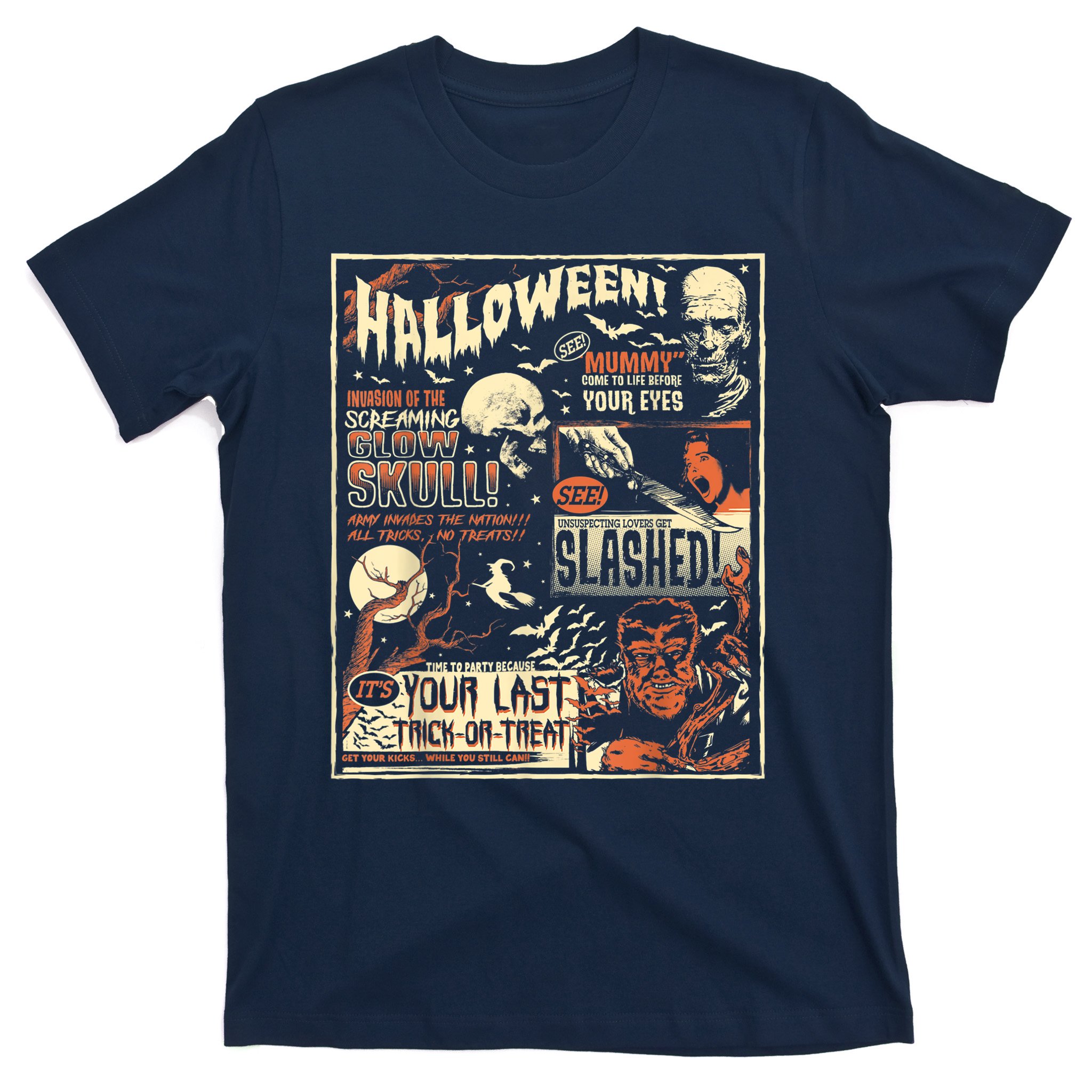 Vintage Horror Movie Shirts Poster Terror Old Time Halloween T-Shirt TeeShirtPalace