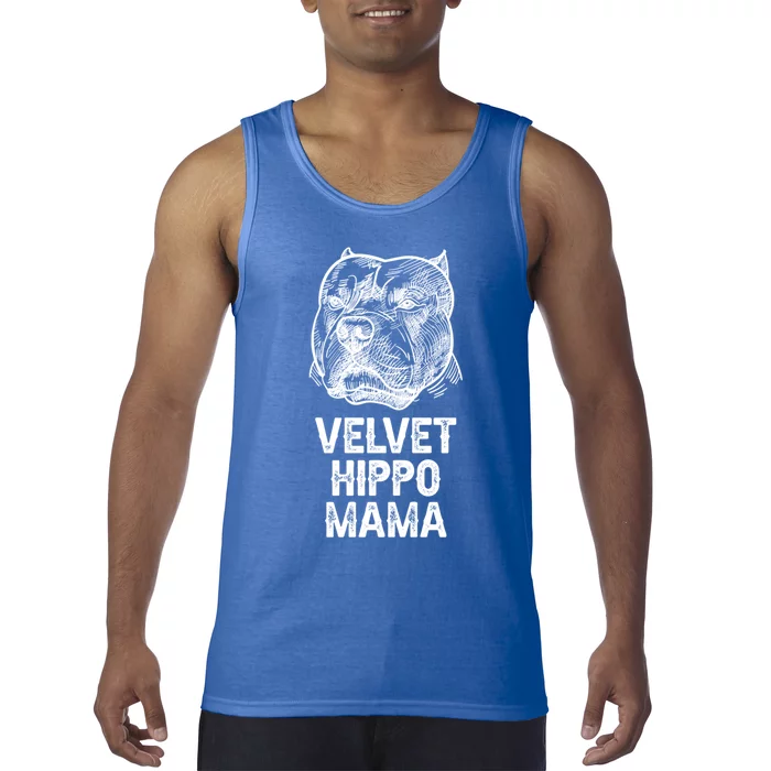 Velvet Hippo Mama Pitbull Dog Owner American Bully Pitbull Gift Tank Top