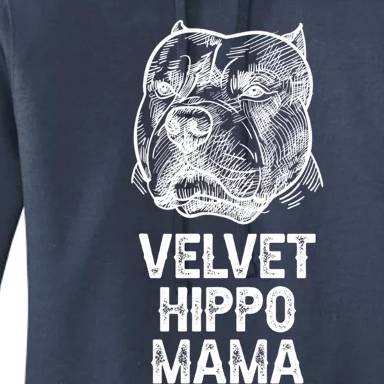 Velvet Hippo Mama Pitbull Dog Owner American Bully Pitbull Gift Women's Pullover Hoodie