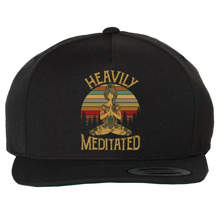 Vintage Heavily Meditated Yoga Meditation Spiritual Warrior Gift Wool Snapback Cap