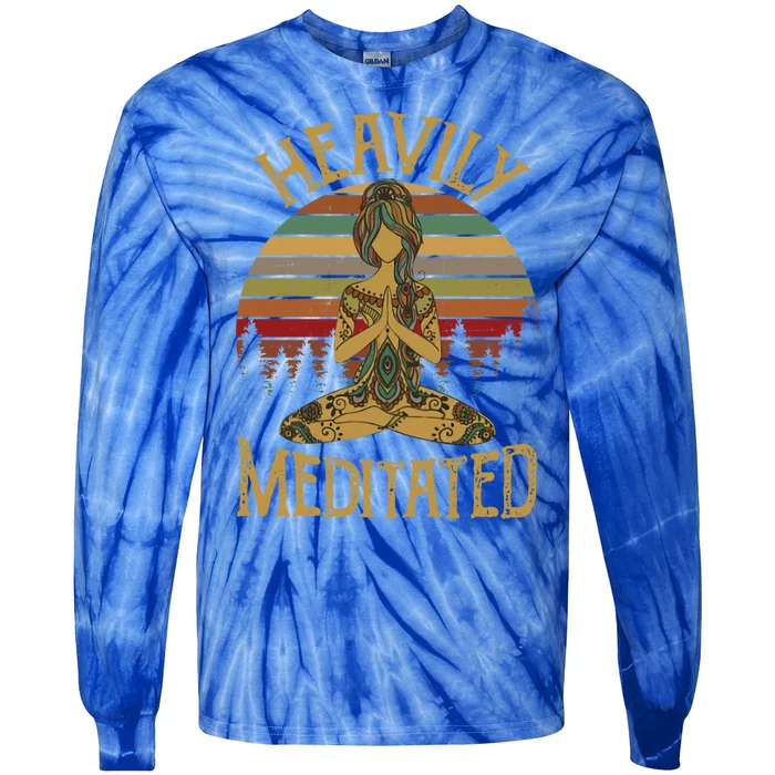 Vintage Heavily Meditated Yoga Meditation Spiritual Warrior Gift Tie-Dye Long Sleeve Shirt