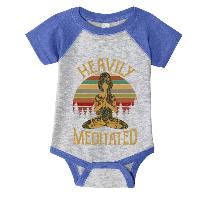 Vintage Heavily Meditated Yoga Meditation Spiritual Warrior Gift Infant Baby Jersey Bodysuit