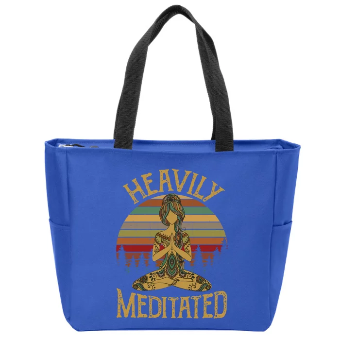 Vintage Heavily Meditated Yoga Meditation Spiritual Warrior Gift Zip Tote Bag