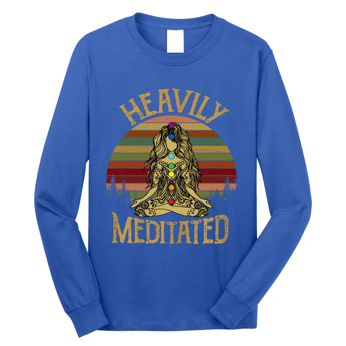 Vintage Heavily Meditated Yoga Meditation Spiritual Warrior Gift Long Sleeve Shirt