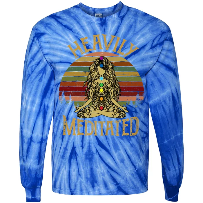 Vintage Heavily Meditated Yoga Meditation Spiritual Warrior Gift Tie-Dye Long Sleeve Shirt