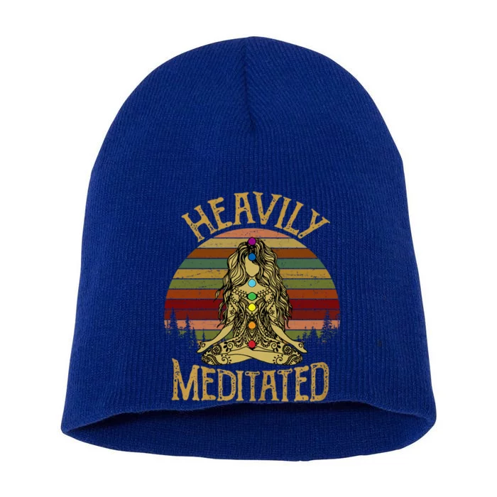 Vintage Heavily Meditated Yoga Meditation Spiritual Warrior Gift Short Acrylic Beanie