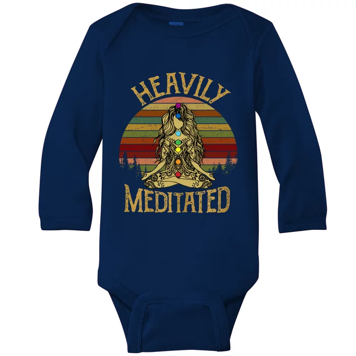 Vintage Heavily Meditated Yoga Meditation Spiritual Warrior Gift Baby Long Sleeve Bodysuit