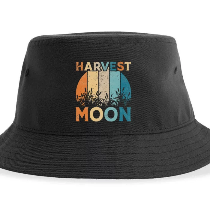 Vintage Harvest Moon Women Autumn Fall Sustainable Bucket Hat