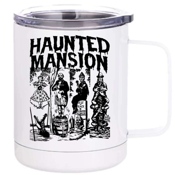 Vintage Haunted Mansion Halloween Ghost Front & Back 12oz Stainless Steel Tumbler Cup