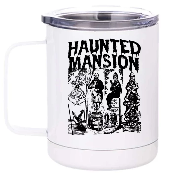 Vintage Haunted Mansion Halloween Ghost Front & Back 12oz Stainless Steel Tumbler Cup