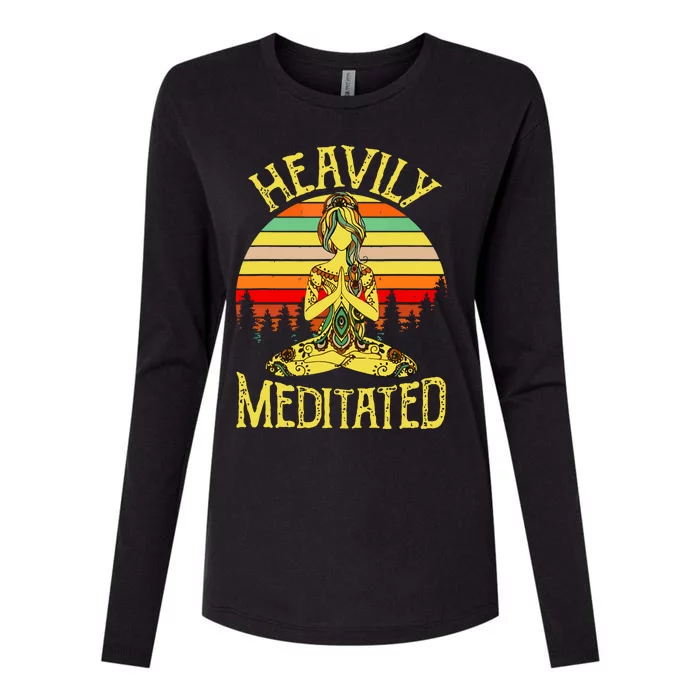 Vintage Heavily Meditated Yoga Meditation Spiritual Warrior Womens Cotton Relaxed Long Sleeve T-Shirt