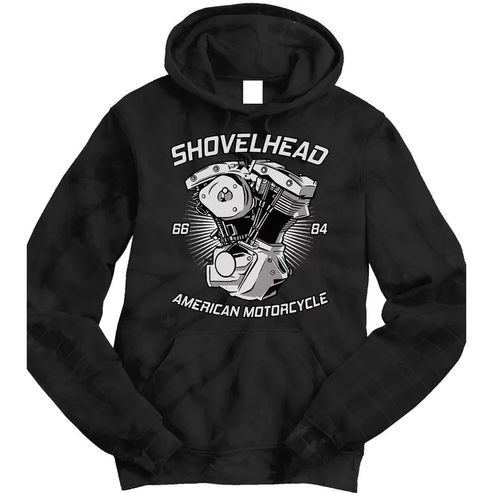 Vintage Hd Motorcycle Vtwin Shovelhead Engine Drawing Biker Tie Dye Hoodie