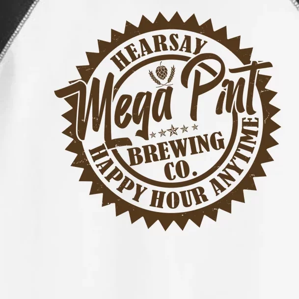 Vintage Hearsay Mega Pint Brewing Co Happy Hour Anytime Emblem Toddler Fine Jersey T-Shirt