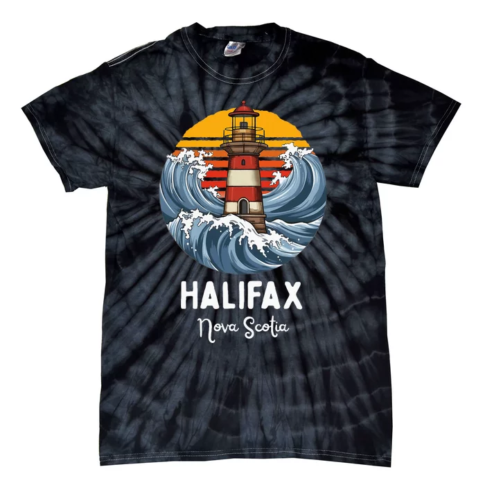 Vintage Halifax Nova Scotia Vintage Lighthouse Tie-Dye T-Shirt