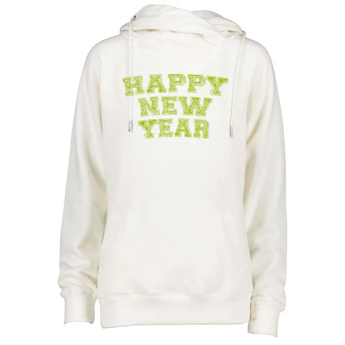 Vintage Happy New Year Meaningful Gift Womens Funnel Neck Pullover Hood