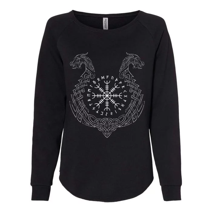 Viking Helm Of Awe Womens California Wash Sweatshirt