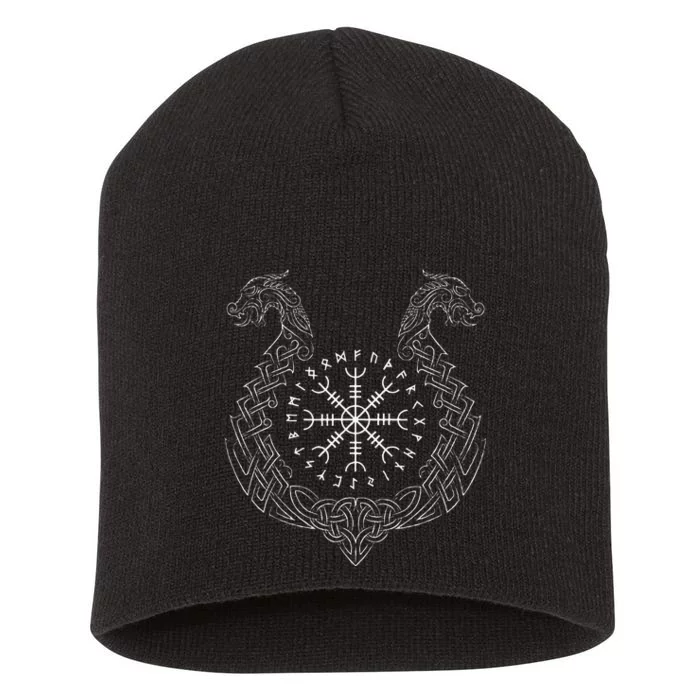 Viking Helm Of Awe Short Acrylic Beanie