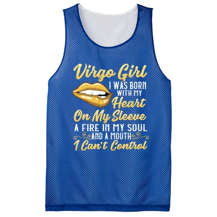 Virgo Heart On Sleeve Firey Soul Novelty Graphic Cute Gift Mesh Reversible Basketball Jersey Tank